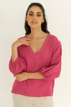 Blouses>Humidity Lifestyle CUBA BLOUSE SS22 - FUCHSIA