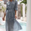 Resort | Maxi Dresses>Humidity Lifestyle FIESTA ARIES DRESS BLUE PRINT