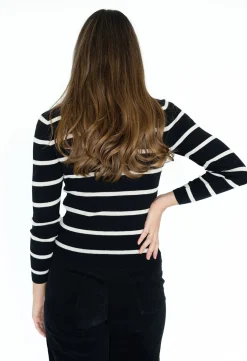 Lightweight Knits | Lightweight Knits>Humidity Lifestyle NOIR STRIPED SKIVVY BLACK/STONE