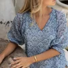 Resort | Blouses>Humidity Lifestyle PORTAFINO ARIES BLOUSE BLUE PRINT