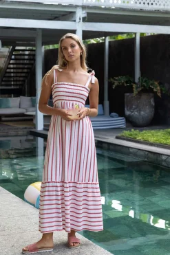 Resort | Maxi Dresses>Humidity Lifestyle SANTOS SHIRRED DRESS