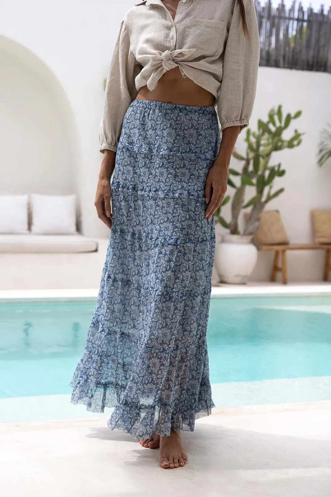 Resort | Skirts>Humidity Lifestyle SARDINIA ARIES SKIRT BLUE PRINT