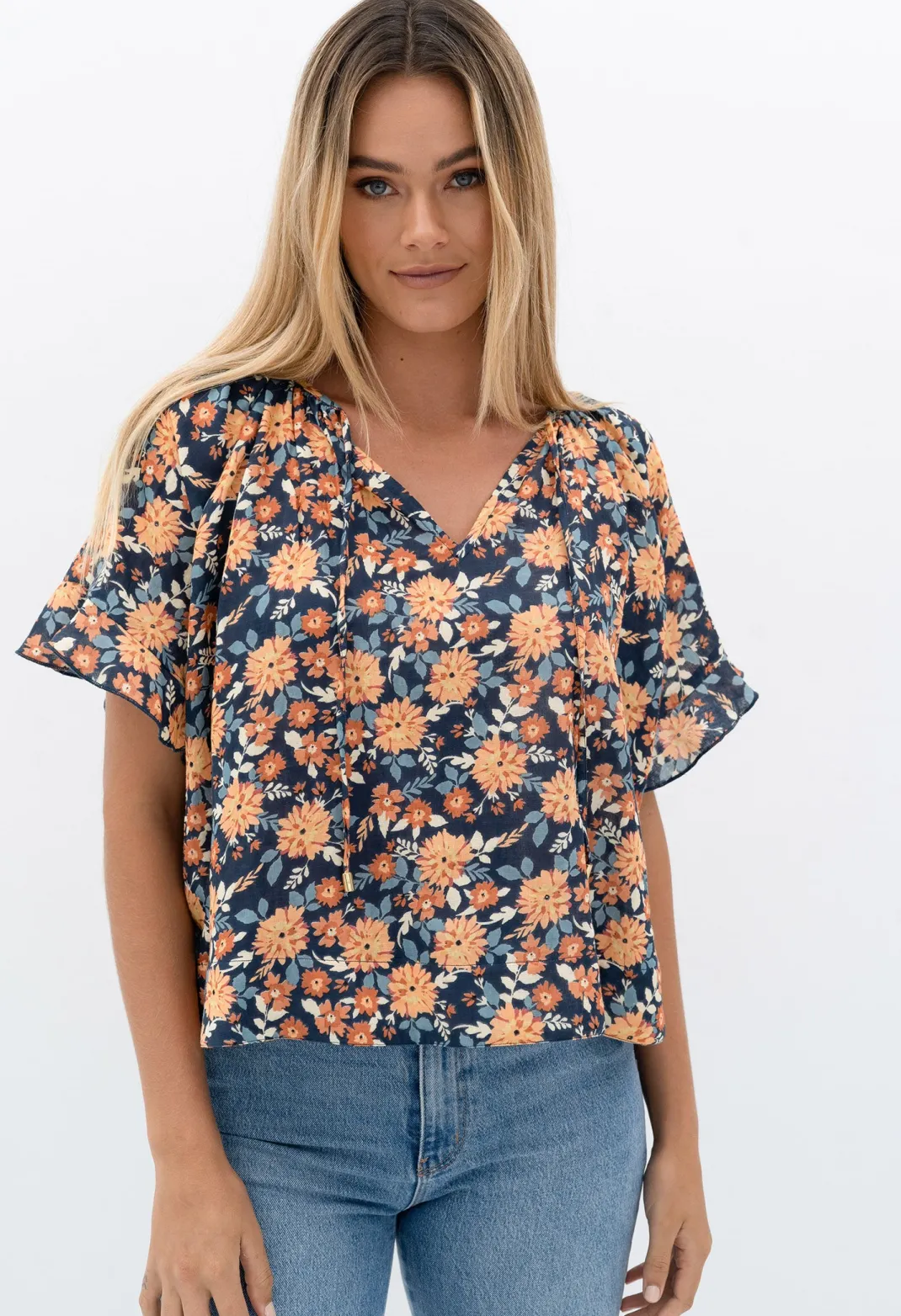Blouses>Humidity Lifestyle STARDUST BLOOM BLOUSE