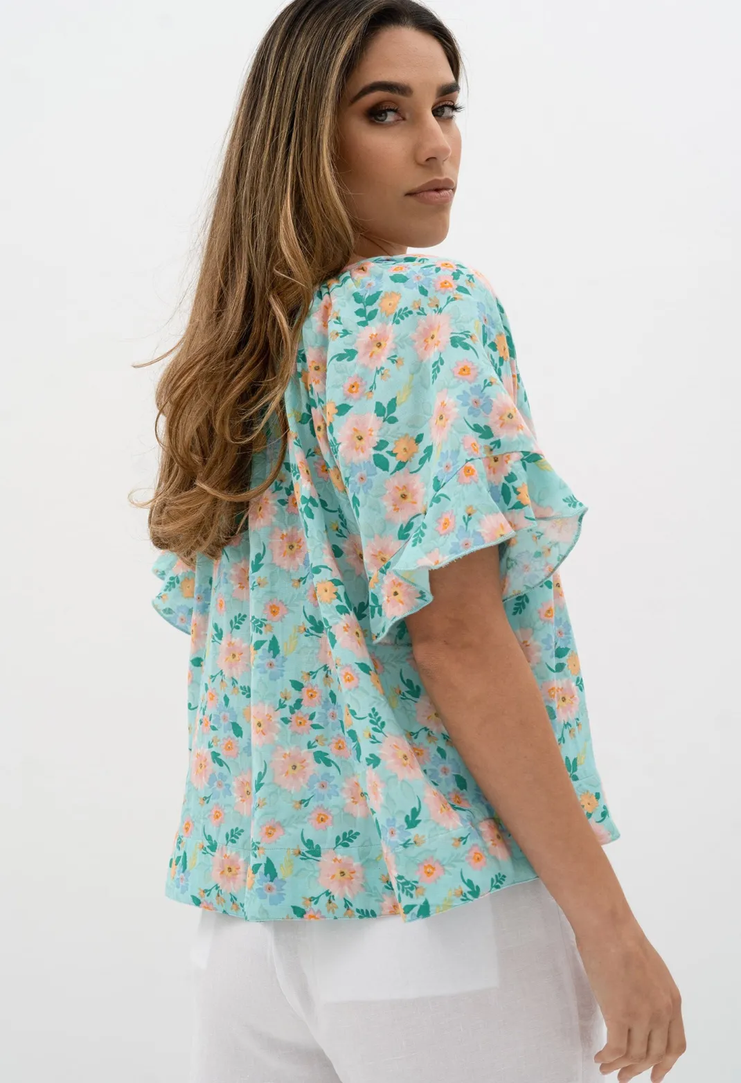 Blouses>Humidity Lifestyle STARDUST BLOOM BLOUSE